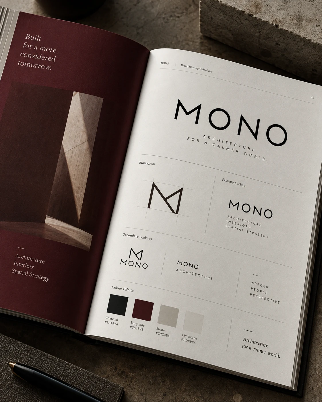 Illustrative logo systems concept shown as finished design work