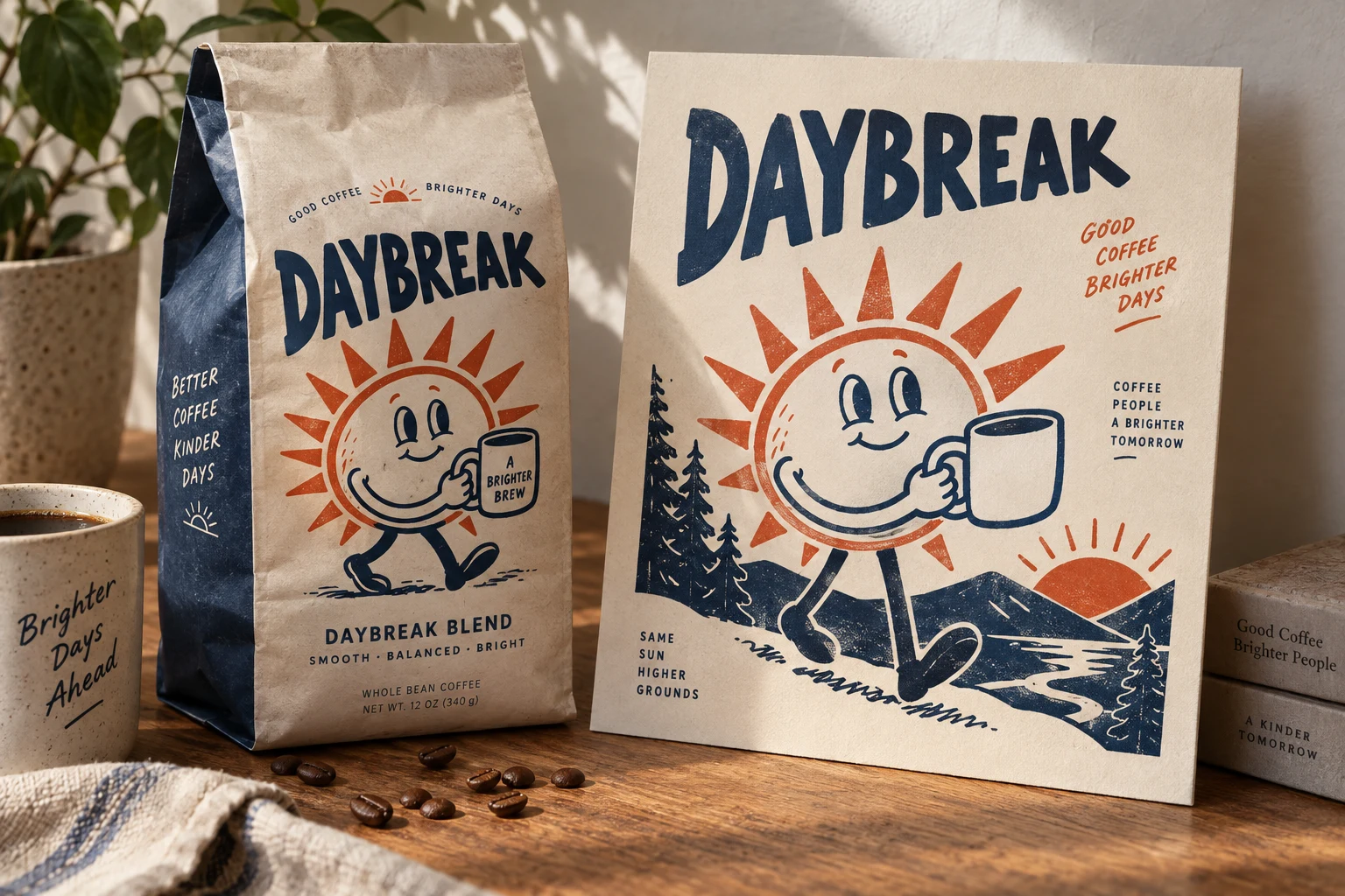 Illustrative brand illustrations concept shown as finished design work