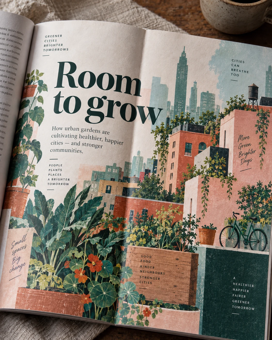 Illustrative editorial artwork concept shown as finished design work