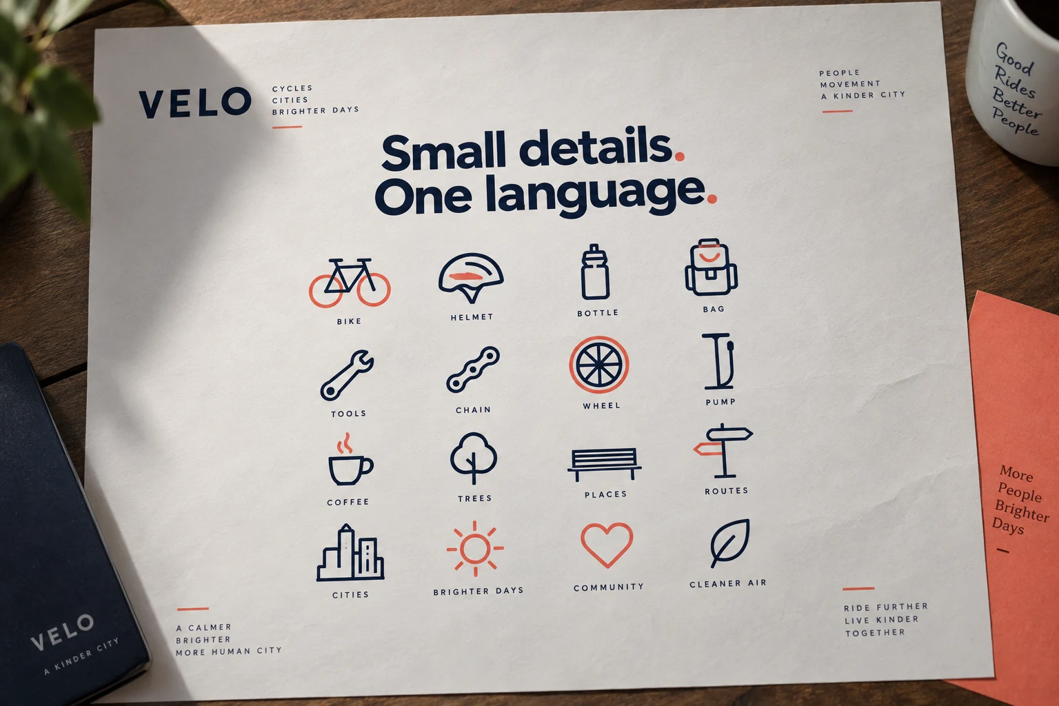 Illustrative icon families concept shown as finished design work