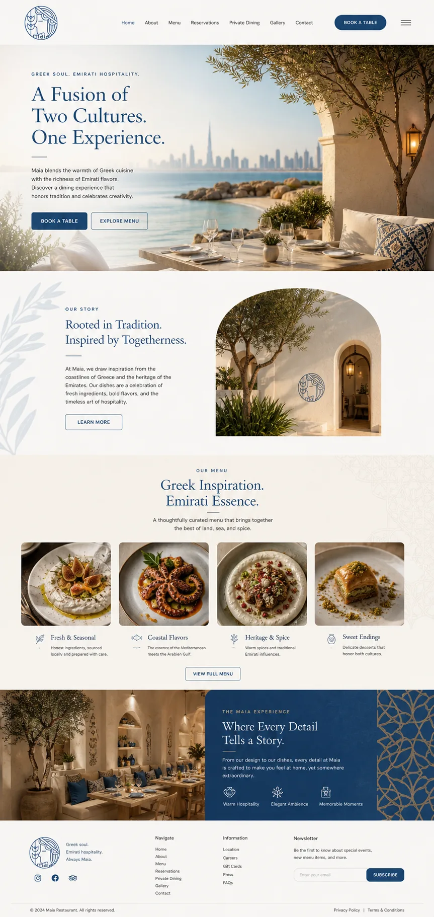 Maia Restaurant project screenshot